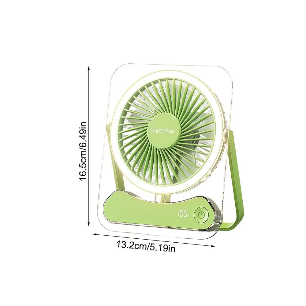 Travel Fan Sleeping Long Lasting 5 Speeds Foldable LED Lights Device