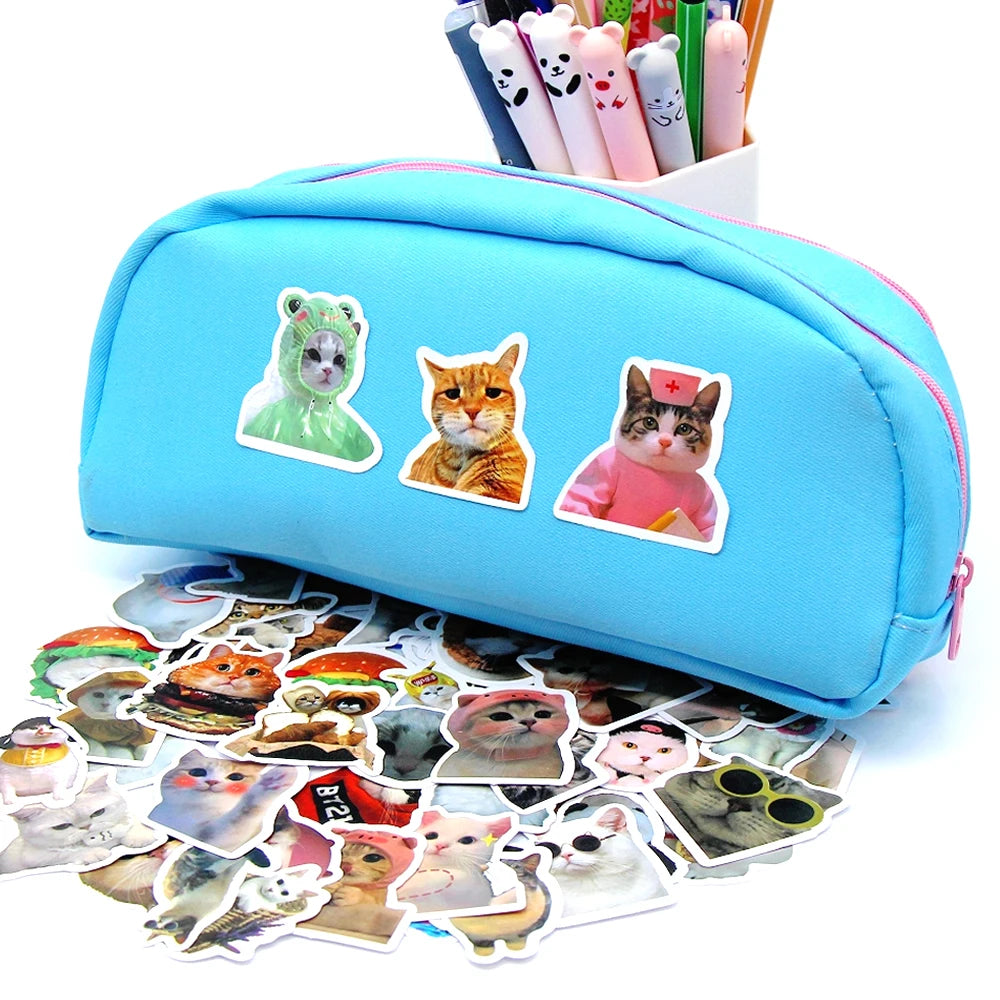 10/50/100PCS Funny Cat Pet Meme Graffiti Stickers DIY Scrapbook Notebook Laptop Luggage Cute Animal Decals Sticker for Toys Gift Zpaxo