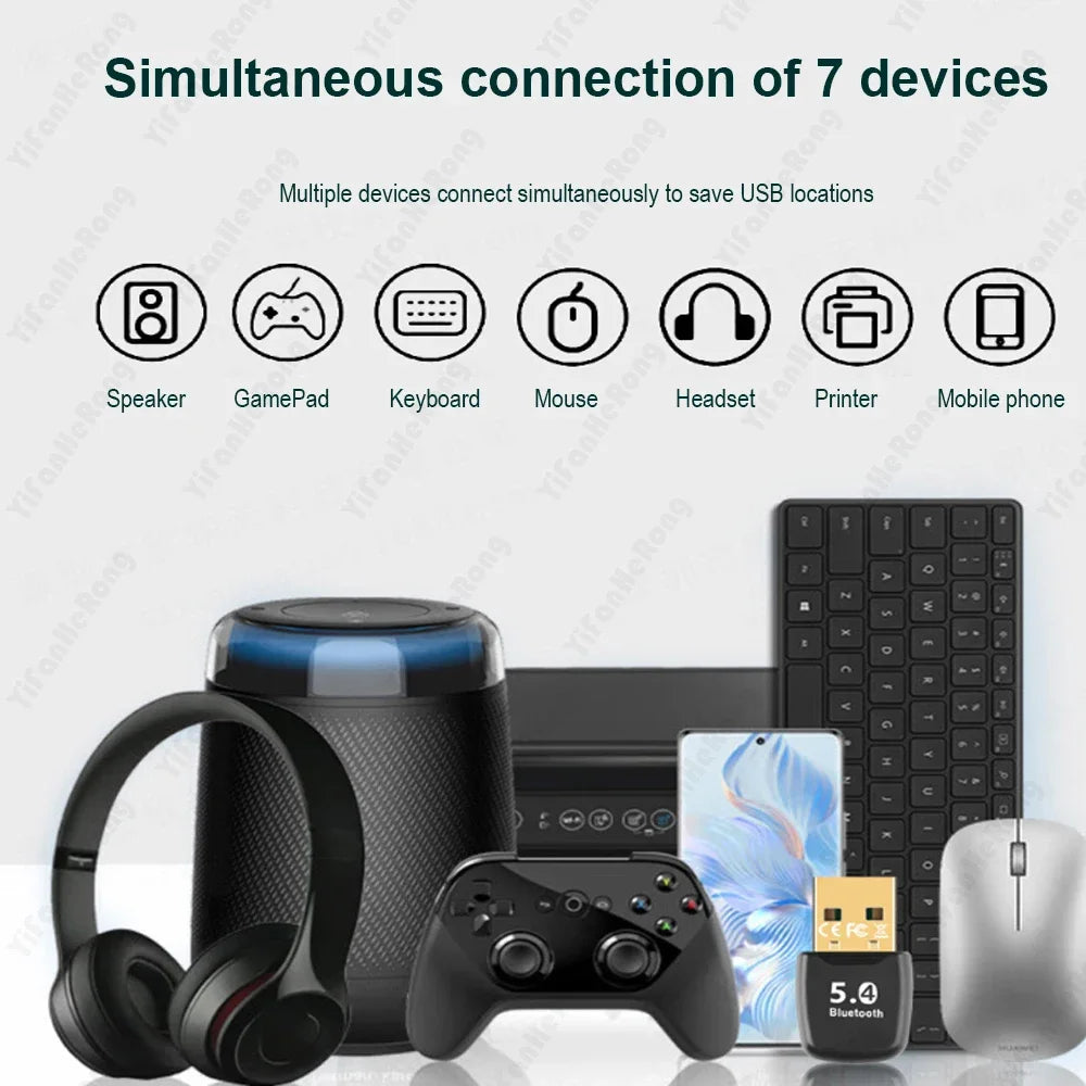 Music Audio Receiver Transmitter USB Adapter Bluetooth-compatible 5.4 Dongle Adaptador for PC Wireless Mouse Keyborad Laptop Zpaxo