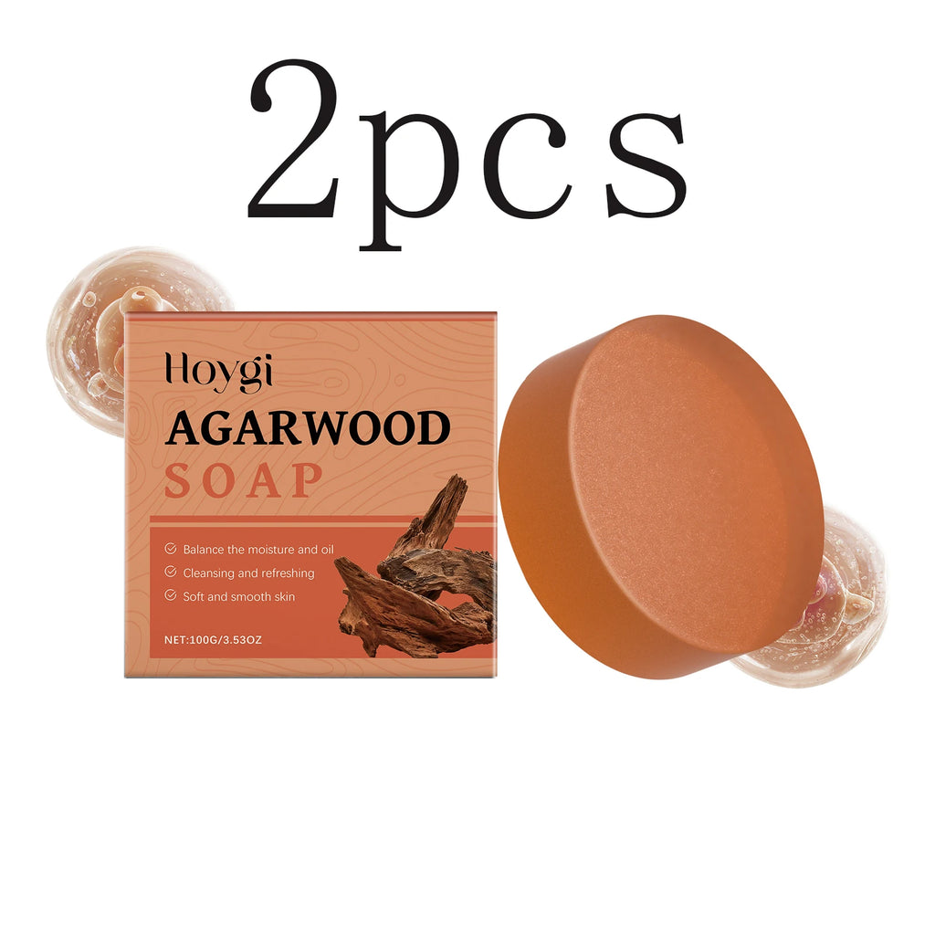 Hoygi Agarwood Cleansing Body Soap – Rich Lather & Moisture Body Bar Soap Zpaxo 100gx2pcs