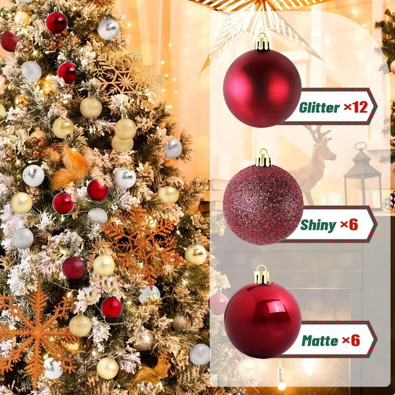Shatterproof Christmas Ball Ornaments Durable Tree Hanging Decor