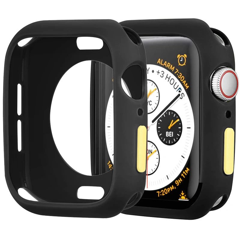 Silicone Case For Apple Watch 9 8 7 6 5 4 se 45mm 41mm 44mm 40mm 42mm 38mm Protection Shell Cover for iWatch Series Ultra 2 49mm Zpaxo
