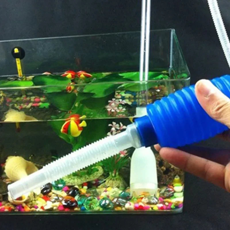 Aquarium Siphon Fish Tank Syphon Vacuum Cleaner Pump Semi-automatic