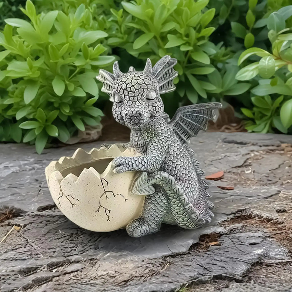 Dragon Planter Eggshell Resin Plant Pots Indoor Outdoor Window Garden