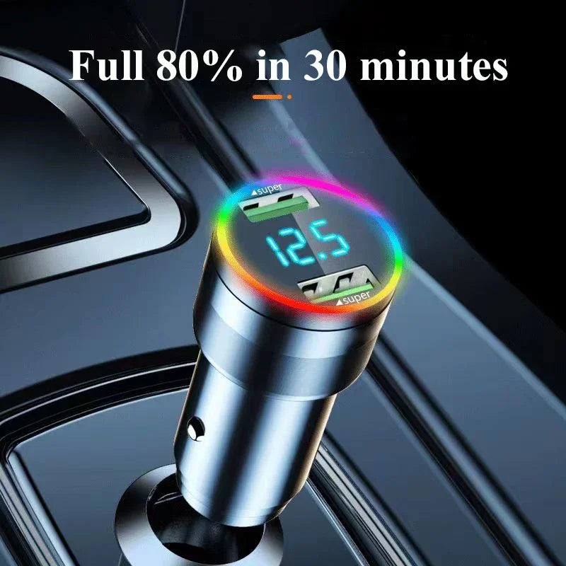 300W Dual Port USB Car Charger LED Light Voltage Monitor Fast Zpaxo