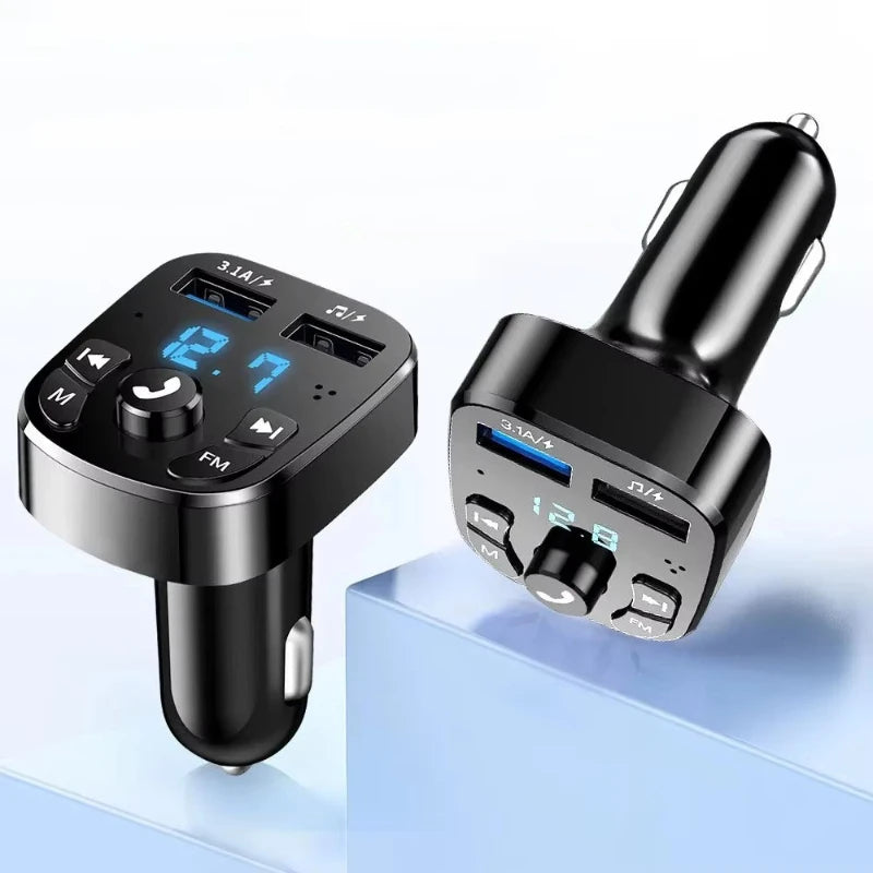 Bluetooth 5.0 Car FM Transmitter – Dual USB Charger & Handsfree