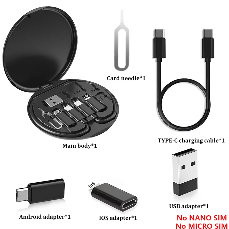 1 60W USB C Cable All Smart Phone Fast Charging Adapter OTG Converter Zpaxo black