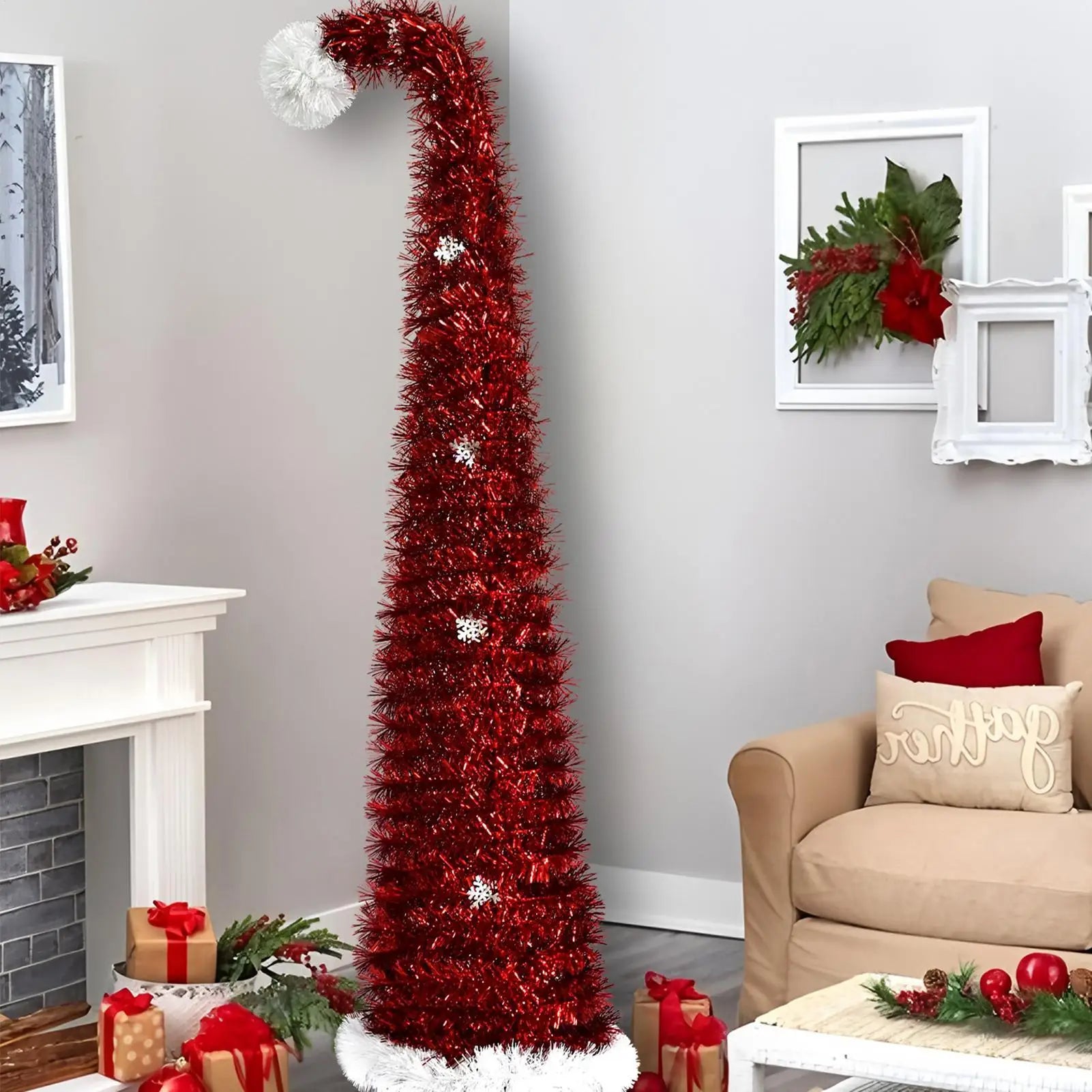Christmas Tree 4 92 Ft Retractable Spiral Realistic Tabletop Ornament