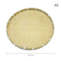 CM1PC Round Bamboo Woven Fruit Basket Tray Flat Wicker Food Storage