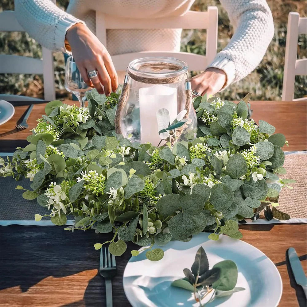 Artificial Eucalyptus Garland Fake Greenery Eucalyptus Leaves Vines for Wedding Arch Backdrop Party Table Wall Home Decor Zpaxo