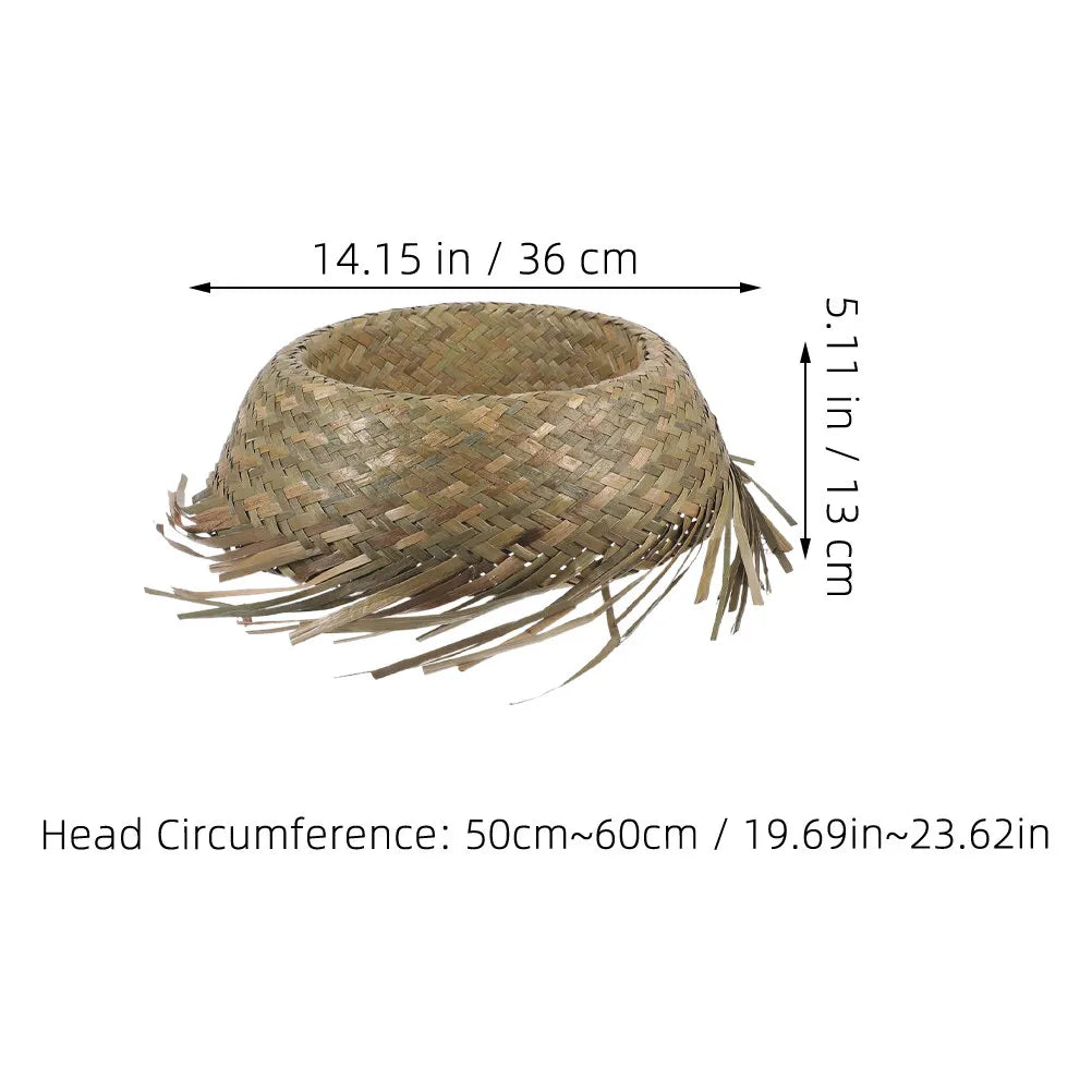 Hawaiian Straw Sun Hats Lightweight Beach Party Hat Outdoor Travel
