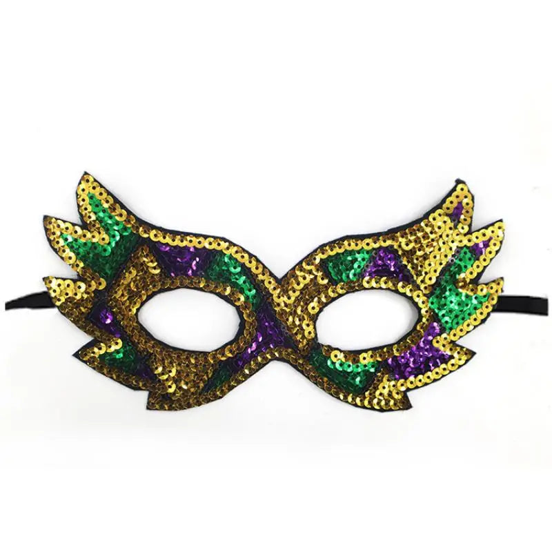 Sequin Mardi Gras Half Face Mask – Masquerade & Cosplay