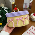 Cotton Rope Woven Storage Basket with Lid – Desktop Organizer Woven Storage Basket Zpaxo B