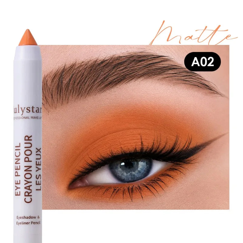 17 Colors Pearly Matte Eyeshadow Stick Crayon Makeup Smudge-Proof & Waterproof High Pigmented Shimmer Eyeshadow Eyeliner Pencil Zpaxo A02