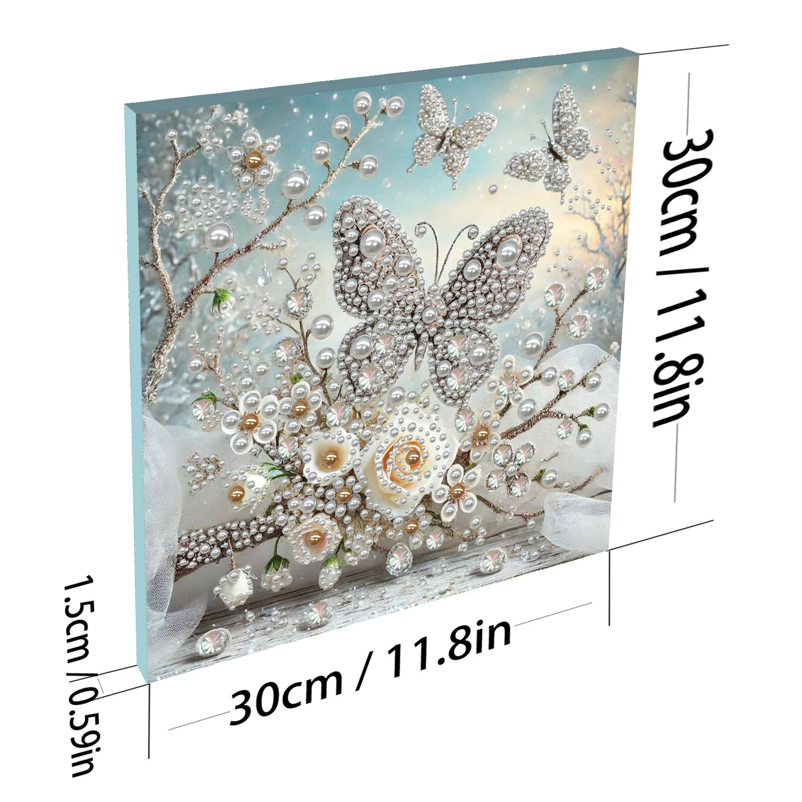DIY Ladies Pearl Diamond Painting Gem Art 30x30cm Dots Paintings Zpaxo Butterfly