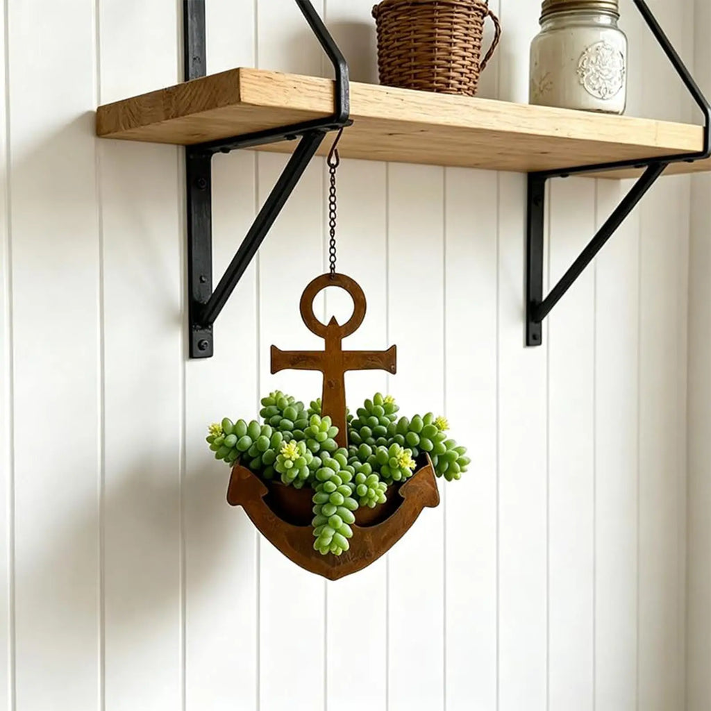 Nautical Planter Metal Retro Flower Container Hangable Pots