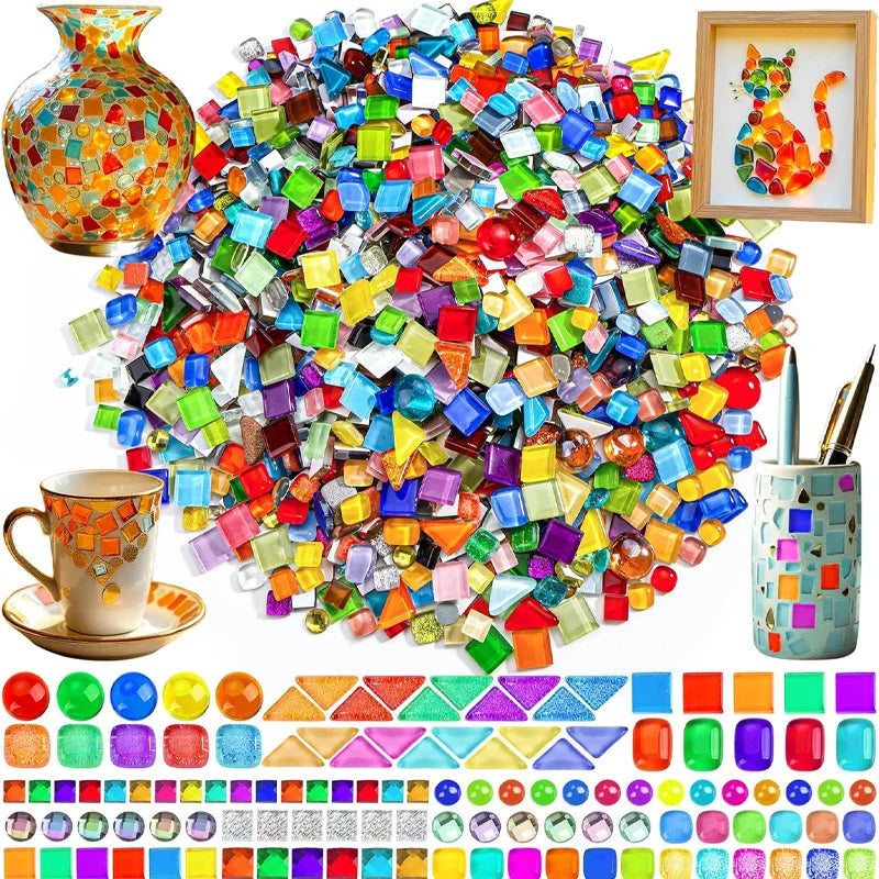 Colorful Bulk Crystal Mosaic Art Diy Glass Tile Craft Ceramic Tiles