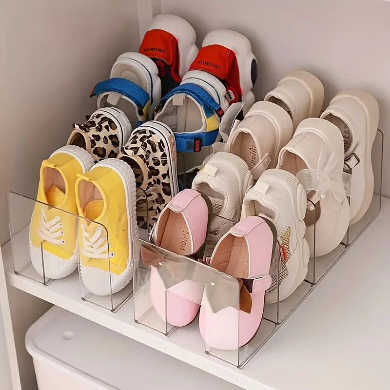 4-Lattice Shoes Storage Rack Children Acrylic Transparent Delicate Zpaxo