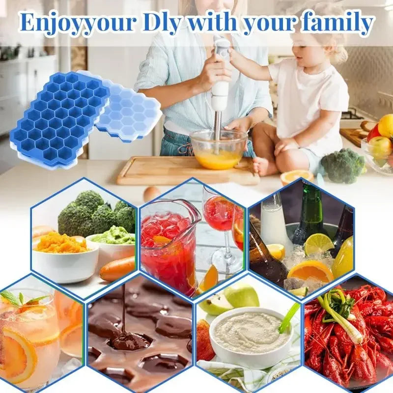 148 Grid Ice Cube Tray Silicone Mold Ice Cube Tray Mold Ice Cube Maker Non-toxic Durable Bar Pub Wine Blocks Maker Zpaxo