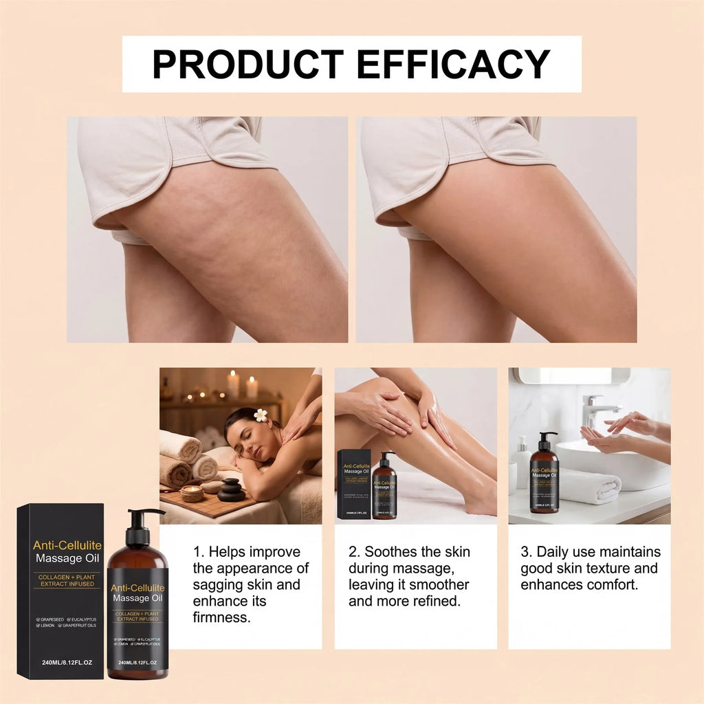Hoygi Firming Body Massage Oil – Collagen Anti-Cellulite 240ml Anti-Cellulite Body Oil Zpaxo