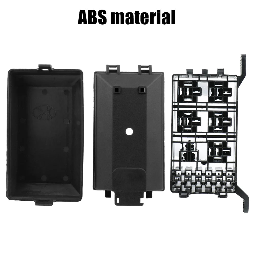 6 Way Fuse Relay Box Black Holder Block Circuit Protector Terminal