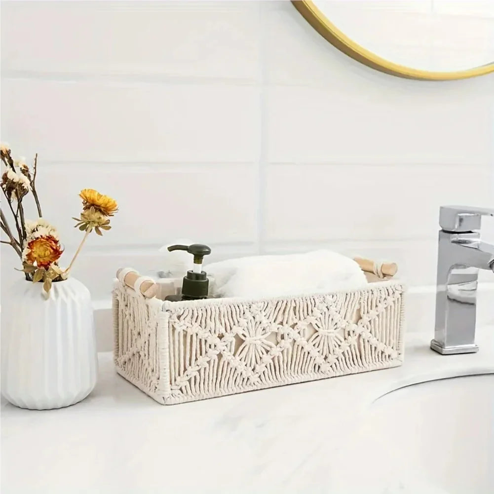 Grid Sorting Organizer for Home, Bathroom, Bedroom, Living Room - Boho Decor Storage Basket, Bathroom Organizers & Storage Zpaxo