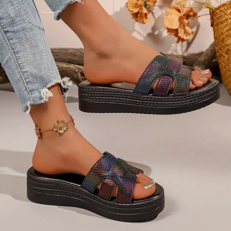 Slippers Women's Summer Slides Women Luxury Design Thick Soled Zpaxo