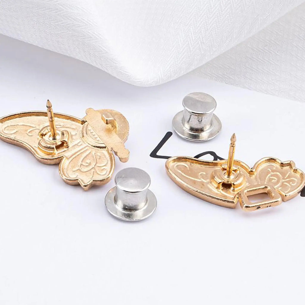 Pants Waist Tightener for Women Butterfly-Shaped Jean Button Waist Tightener 8 Pieces No Sewing Reusable Alloy Clips Zpaxo