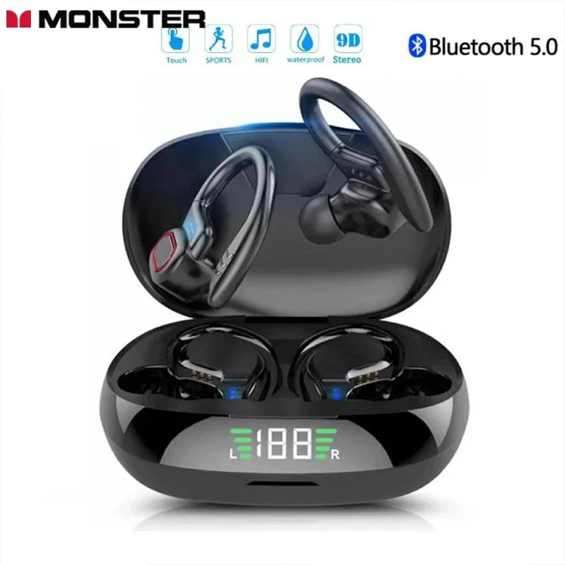 MONSTER S730 LED Digital Display Headset Bluetooth Earbuds Wireless