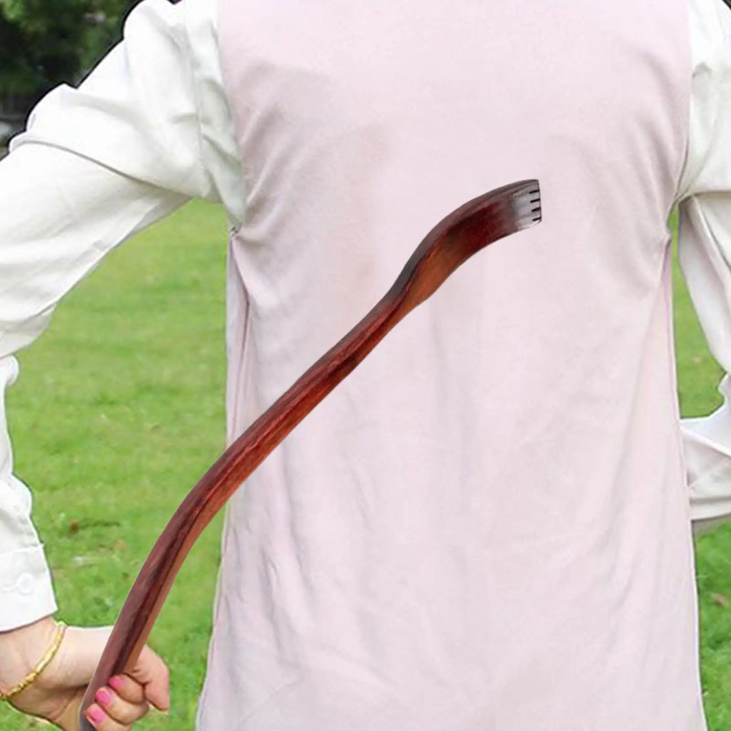 Wooden Back Scratchers Long Handle Back Scratchers Ergonomic Beech Wood Massager Tool with Extended Curved Handle for Easter Zpaxo