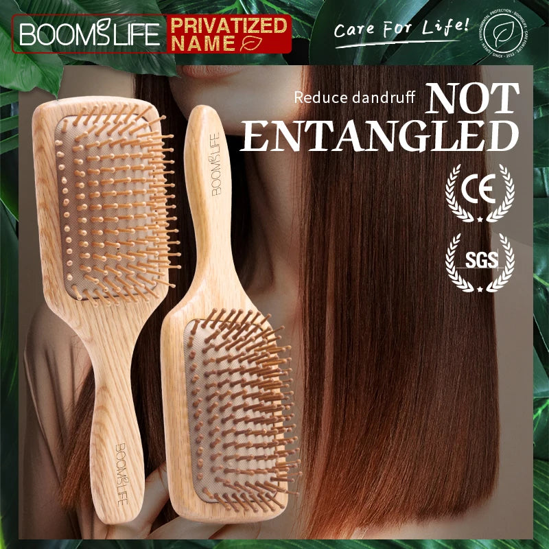 Profesional Hair Brush Women Wooden Hair Comb Healthy Cushion Massage Scalp Brush Paddle Hairbrush Wide Tooth Comb Hair Care Zpaxo