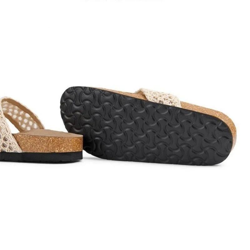Women's Fashion Trend, Anti Slip, Wear-resistant, Comfortable Soft Bottom, Ethnic Style Flat Heel Flip Flops Zpaxo