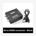 HDMI AV RCA Adapter Converter MINI Box CVSB LR Video Composite Scaler Zpaxo Black