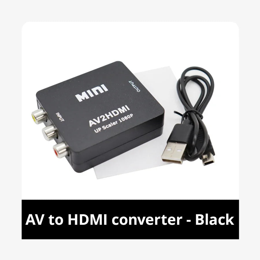 HDMI AV RCA Adapter Converter MINI Box CVSB LR Video Composite Scaler Zpaxo Black