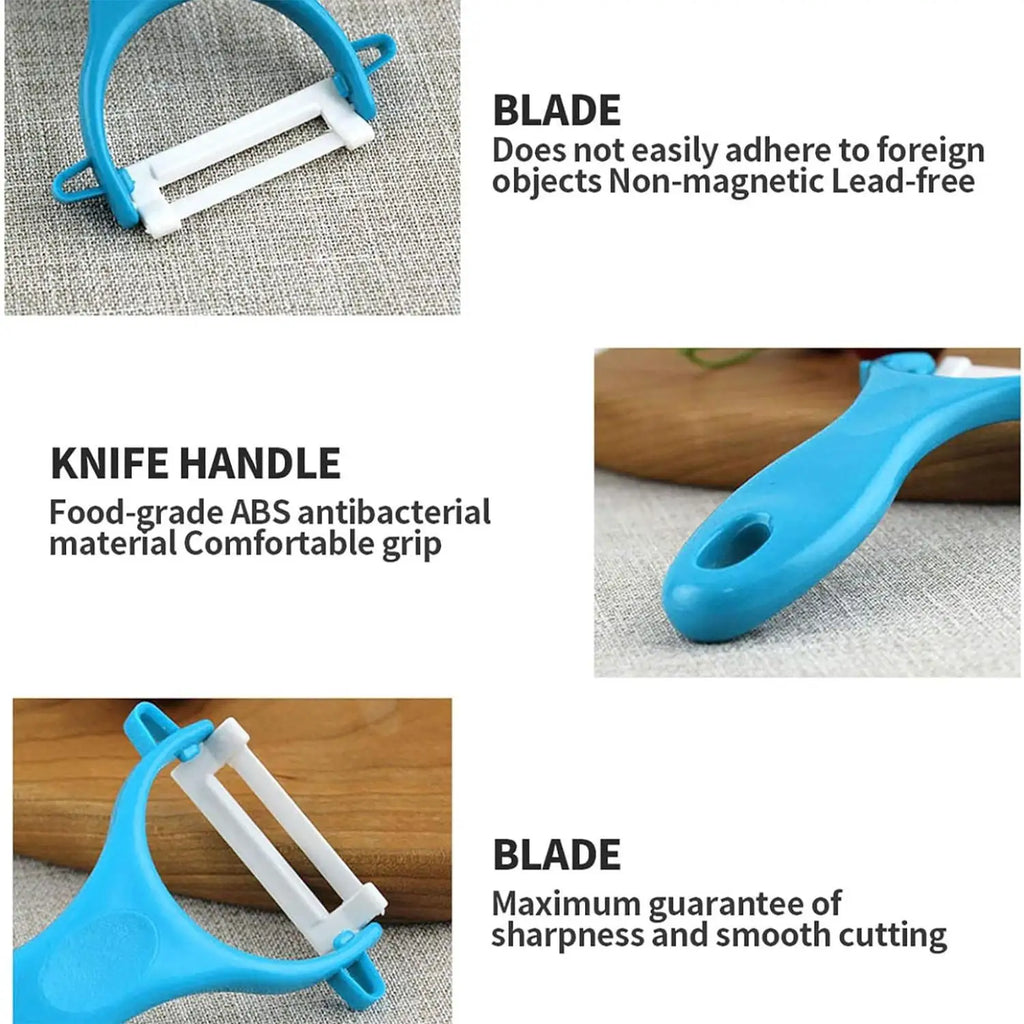 3-Piece Ceramic Vegetable & Fruit Peeler Set – Rust-Free Blades