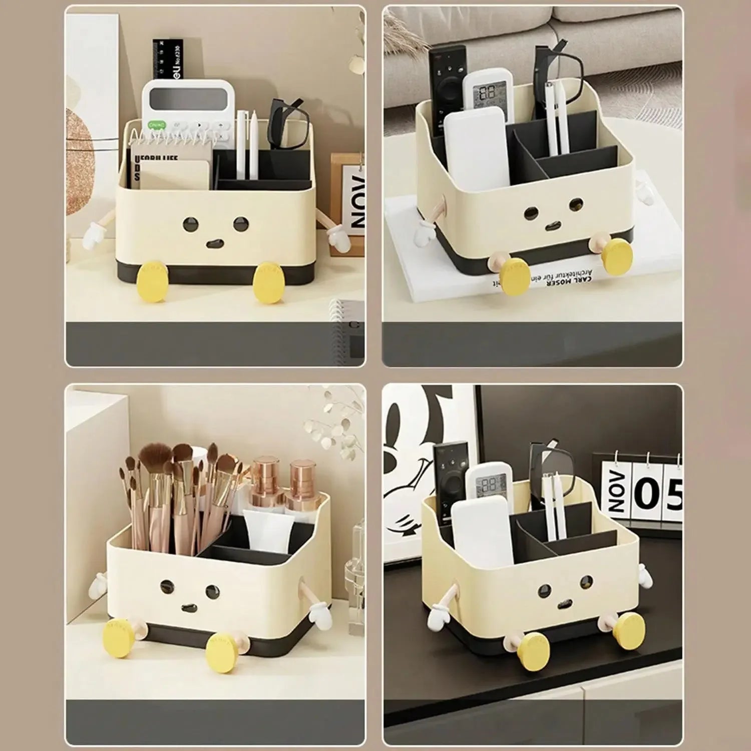 Multifunctional Desktop Storage Box Cosmetic Organizer Shelf Counter Display and Storage Box with Sticker Zpaxo