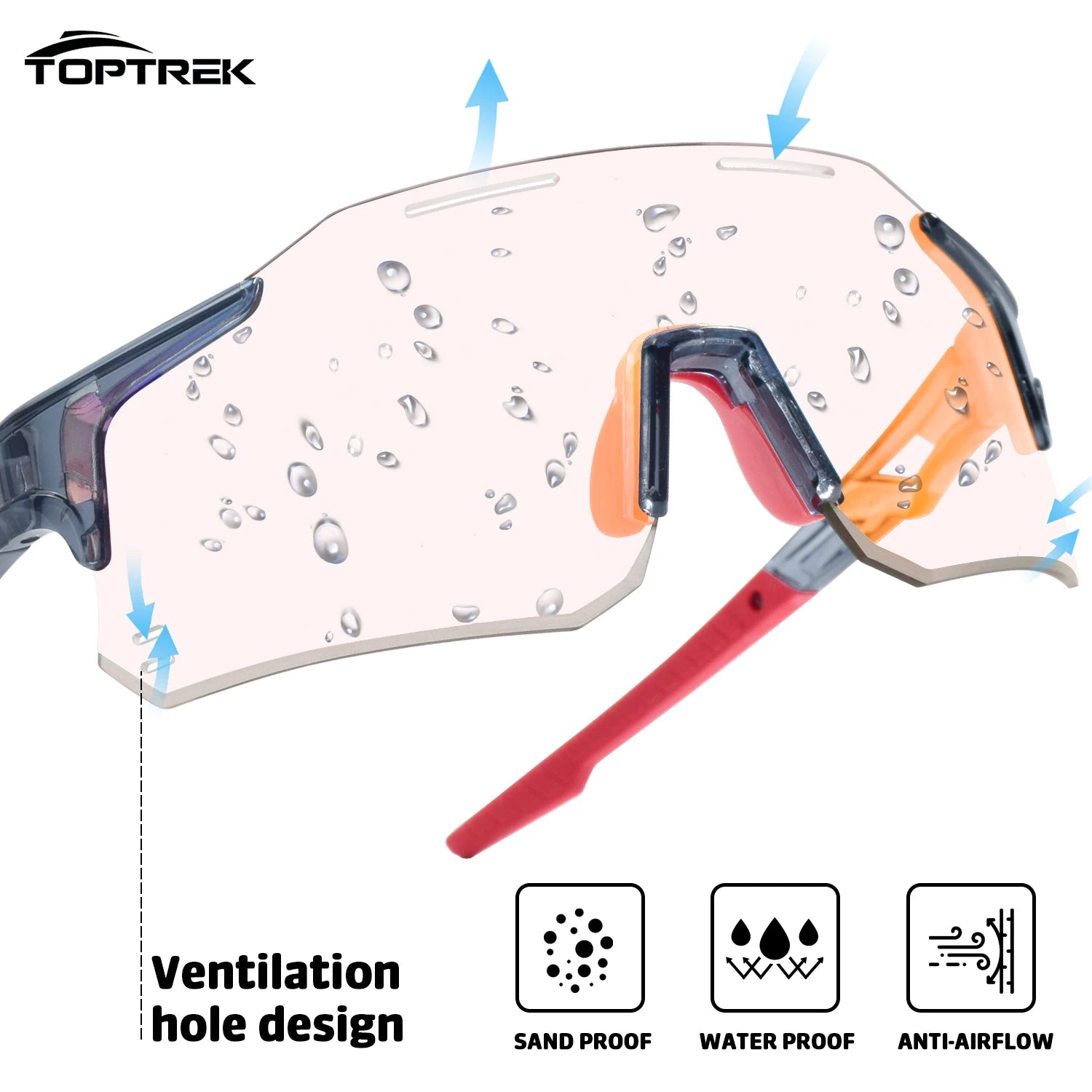 Toptrek Outdoor Photochromic Sunglasses Cycling Sports MTB Running Glasses Hiking Bicycle Goggles Men Women UV400 Bike Eyewear Zpaxo
