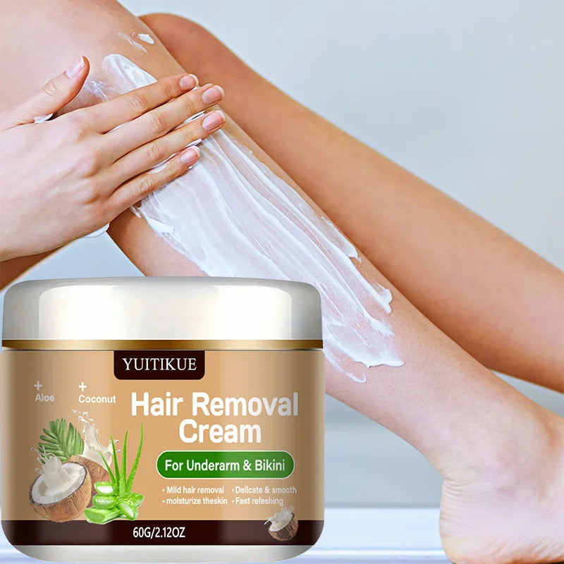 YUITIKUE Hair Removal Cream – Coconut & Aloe Vera, 60g Hair Removal Cream Zpaxo