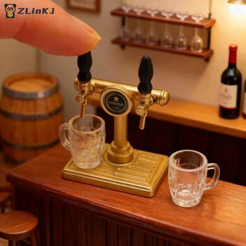 ▶5Pcs Dollhouse Miniature Scene Ornament Decoration Simulation Beer Mug Model Food And Play Mini Beer Cup Toy Zpaxo