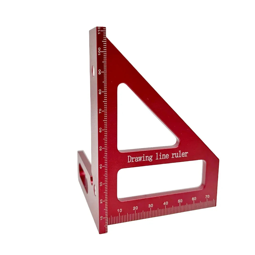 Woodworking Square Protractor Aluminum Alloy Miter Triangle Ruler High Precision Layout Measuring Tool for Engineer Carpenter Zpaxo Red