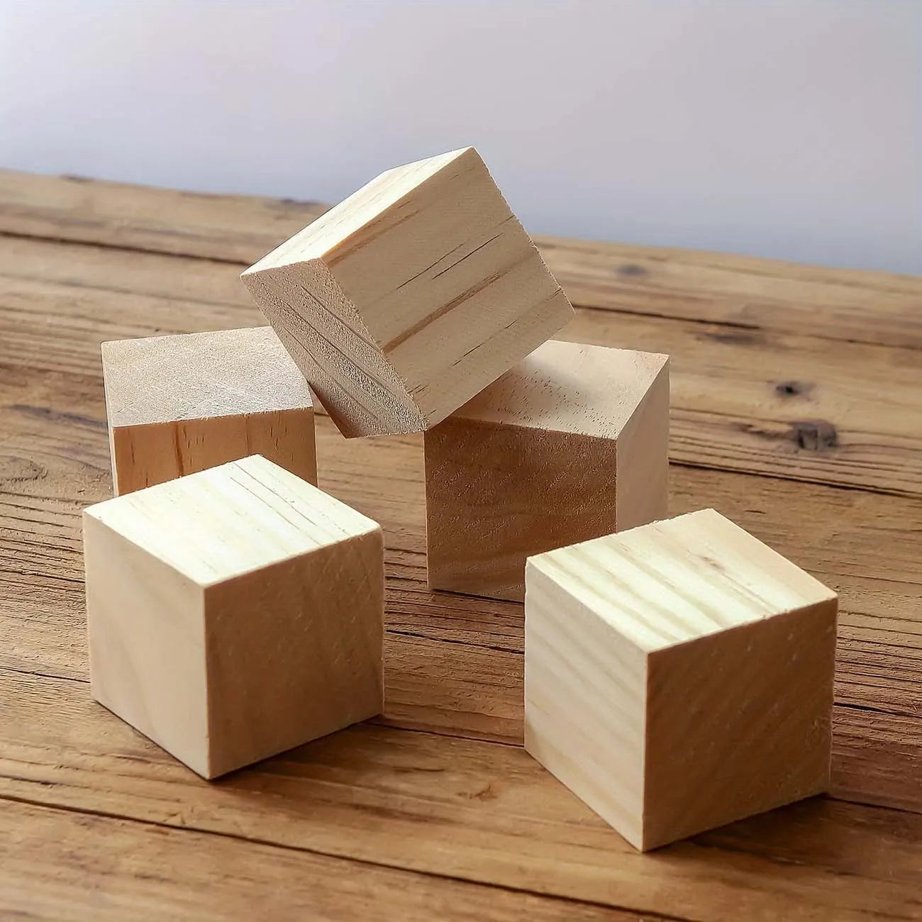 4-Pack 4CM Wood Cube Blocks – DIY Craft, Painting & Models Wood Craft Blocks Zpaxo