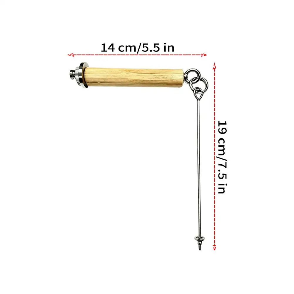Parrot Feeder Stainless Steel Foraging Fork Wooden Perch Parakeet