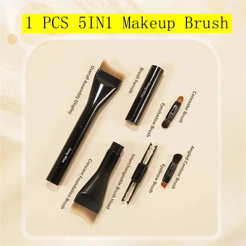 Multi Function 5 In1 Makeup Brush Foundation Make-up Travel Cover Eye