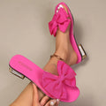 2026 Summer Crystal Heel Sandals Slippers Women Solid Bow Strap