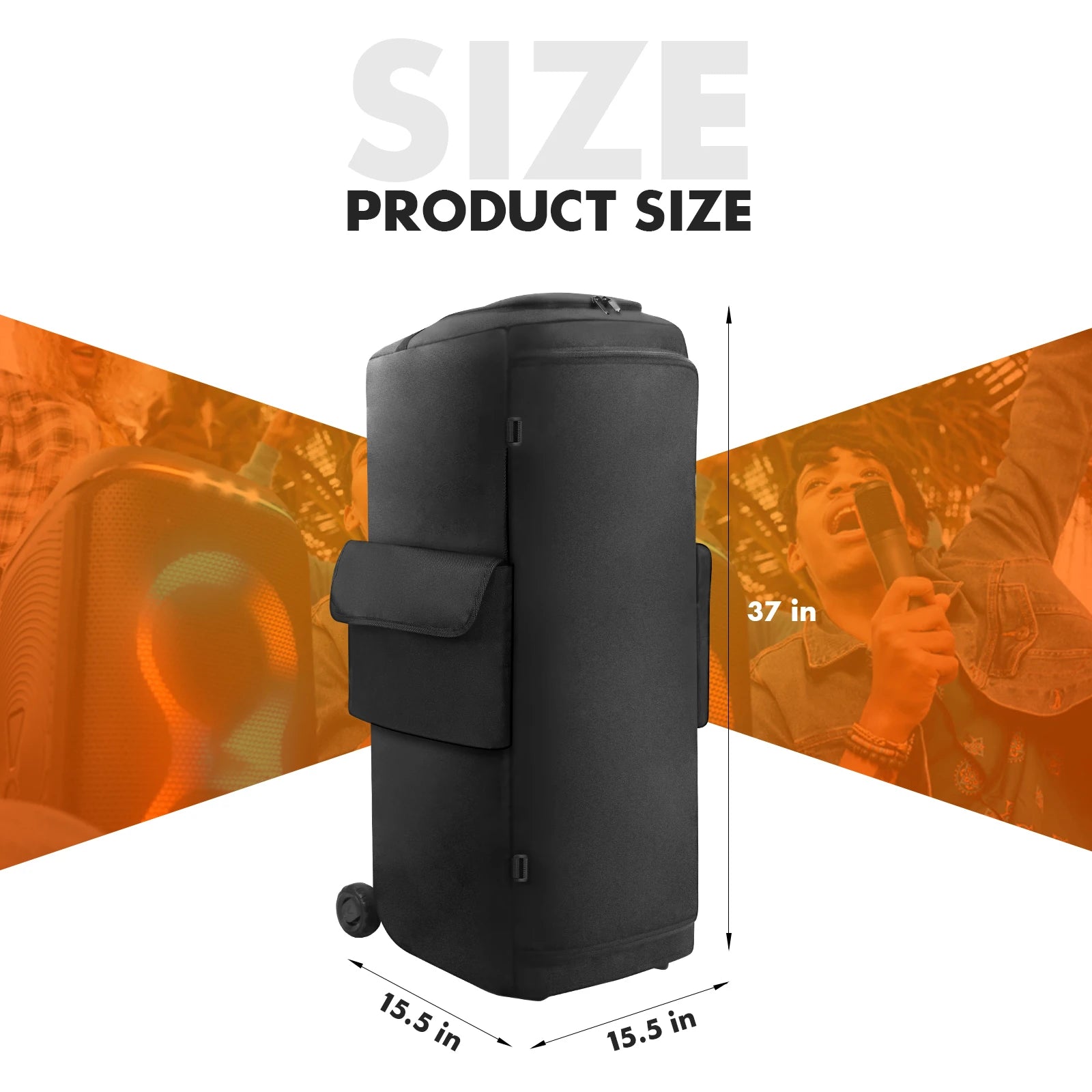 Portable Speaker Dust Case w/ Mic Pocket Double-Sided Speaker Storage Bag Wear Resist for JBL PARTYBOX 720/520/110/310/320 Cover Zpaxo for JBL 720
