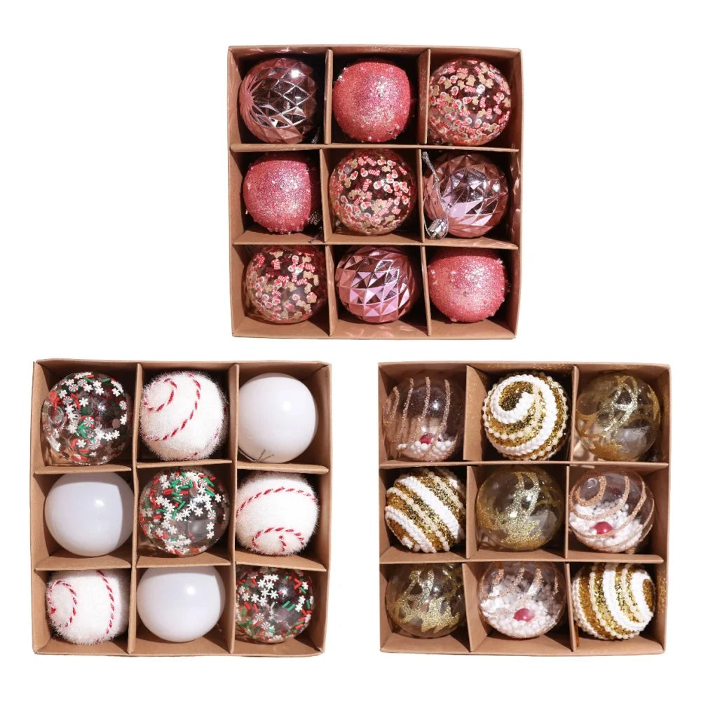 9-Pack DIY Painting Christmas Ball Ornaments – 6cm Xmas Decor Christmas Ball Ornaments Zpaxo