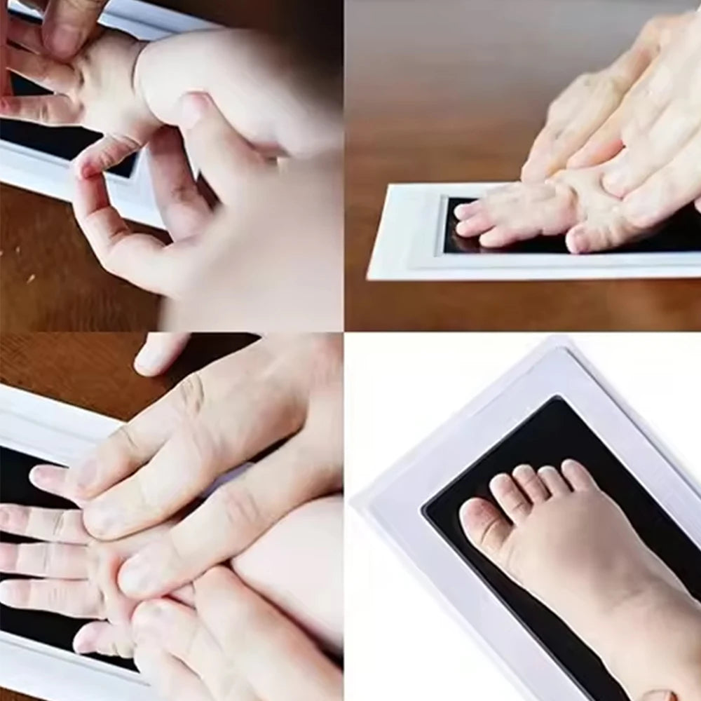 Baby Handprint Footprint Kit Clean Touch Ink Pads Newborn Keepsake Frame Pet Dog Cat Footprint Souvenir Gifts Zpaxo