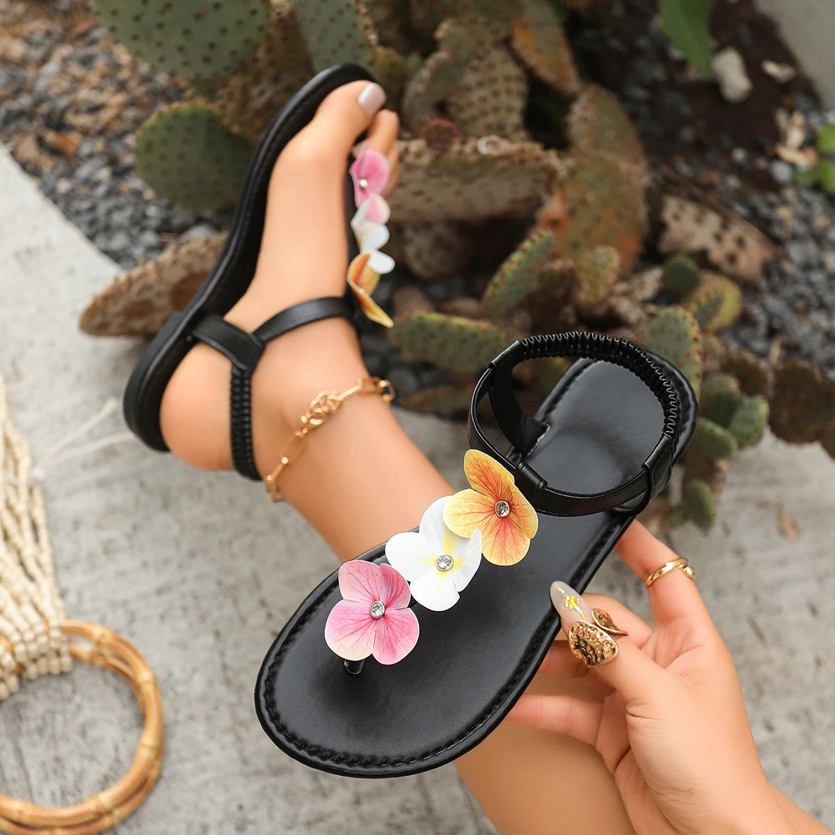 Summer Women Bohemian Sandals Non-slip Wear Shoes Light Flat Zpaxo
