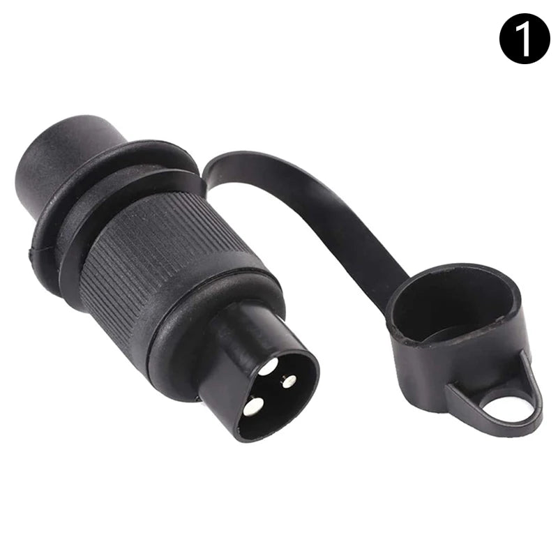 3-Pin Trailer Socket Connector 12V – DIN Round Plug for Caravan