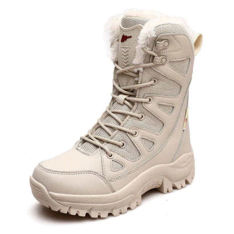 Winter Warm Plush Fur Snow Boots Waterproof Men's Outdoor Non-slip Zpaxo Beige plus cotton 45 China Mainland